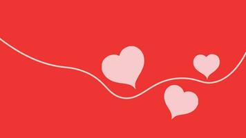 Valentinstag minimalistisch Zeichnung Liebe Symbol Hintergrund im rot und Weiß. vektor