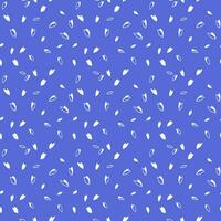 Polka Punkt nahtlos Muster. zufällig Punkte, Tropfen, Kreise, Flugblätter, Flecken Vektor Hand gezeichnet skizzieren. einfach geometrisch drucken auf ein Blau Hintergrund. Design zum Stoff, Textil, Mode, Hintergrund