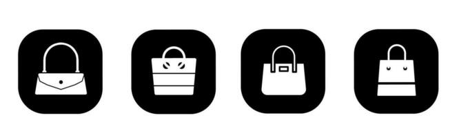 handla väska ikon i platt. en handla väska ikon design. stock vektor. vektor