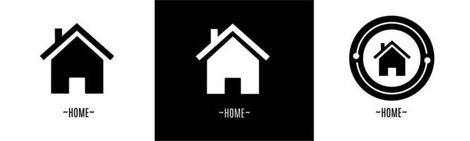 Zuhause Logo Satz. Sammlung von schwarz und Weiß Logos. Lager Vektor. vektor