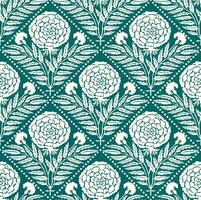 Ringelblume Blume Vektor Muster. traditionell Ringelblume Blumen Textil- mit Blumen- Muster.