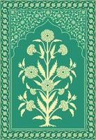 digital blomma textil- design, digital skriva ut. botanisk blommig etnisk motiv. mughal hand ritade, mughal vägg målningar. årgång indisk folk blomma målning konst grafik vägg bilder dekor. vektor