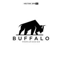 Büffel Stier Bison Logo Design Inspiration vektor