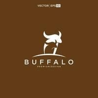 Büffel Stier Bison Logo Design Inspiration vektor