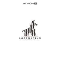 minimalistisch Monoline Linie Kunst Gliederung Hund Symbol Logo Vorlage Vektor Illustration