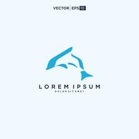 delfin logotyp design vektor ikon mall