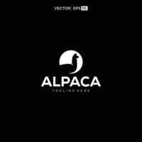 Alpaka Logo Design Symbol Vektor Silhouette