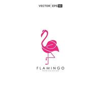 Rosa Flamingo Logo Vorlage. Vogel Vektor Logo Design. Tier Welt Illustration