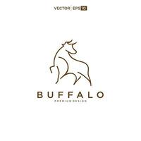 Büffel Stier Bison Logo Design Inspiration vektor