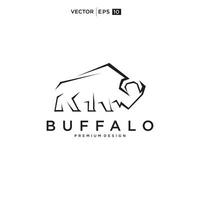 Büffel Stier Bison Logo Design Inspiration vektor