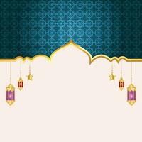 meraj un Nabi islamisch Rahmen mit Laterne Ramadan kareem Arabisch Rand Flyer Poster Design vektor