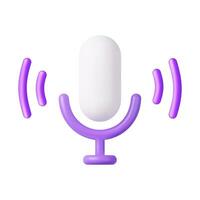 3d Podcast Mikrofon auf Stand, Audio- Ausrüstung vektor