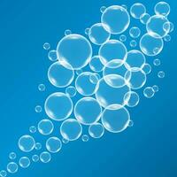 glänzend Luftblasen im Blau Wasser vektor