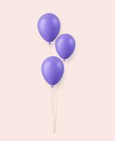 3d realistisch Blau glücklich Geburtstag Luftballons fliegend zum Party und Feierlichkeiten vektor
