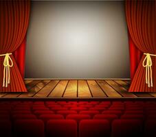 bio eller teater scen med en ridå. vektor