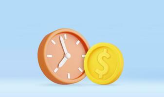 3d Alarm Uhr mit investieren Geld vektor