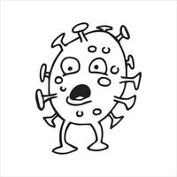 süß Charakter Virus, Bakterien. Vektor Zeichnung im Gekritzel Stil, Karikatur.