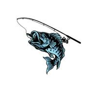 fiske logotyp design illustration. fiske sport logotyp vektor