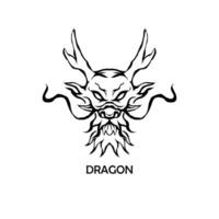 Drachen Linie Logo Vektor Design