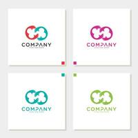 två händer på brev logotyp design design inspiration vektor