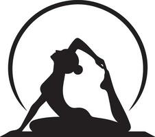 minimal Yoga Pose Vektor Silhouette, schwarz Farbe Silhouette, Weiß Hintergrund