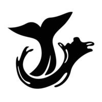 Wal Schwanz Logo Design. groß Fisch Zeichen und Symbol vektor