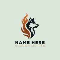 elegant Feuer Wolf Logo vektor