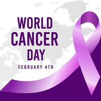 vektor realistisk 4 februari värld cancer dag affisch eller baner bakgrund.
