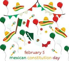 mexikansk konstitution dag vektor
