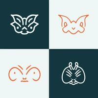 vier anders Typen von Tier und Insekt Logos vektor
