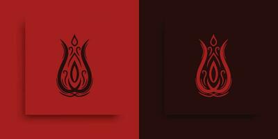 zwei rot und schwarz Karten mit ein stilisiert Design vektor