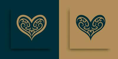 zwei anders Designs von Herz geformt Karten vektor