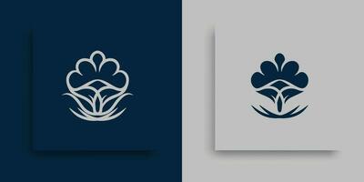 zwei anders Logos zum ein Blume Design vektor