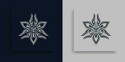 zwei anders Designs zum ein Blume auf ein schwarz und Weiß Hintergrund vektor