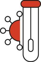 covid pcr Prüfung Vektor Linie Symbol. Coronavirus Coronavirus Tube testen medizinisch Labor