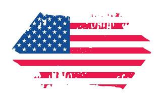 grunge oss flagga borsta stroke effekt. USA flagga borsta måla använda sig av till 4 av juli amerikan president dag. förenad stater av Amerika flagga med vattenfärg måla borsta stroke textur eller grunge textur design. vektor