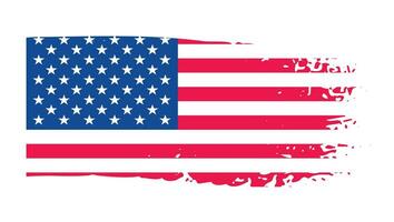 grunge oss flagga borsta stroke effekt. USA flagga borsta måla använda sig av till 4 av juli amerikan president dag. förenad stater av Amerika flagga med vattenfärg måla borsta stroke textur eller grunge textur design. vektor