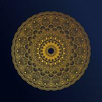 Luxus Zier Mandala Hintergrund Design mit golden Arabeske Muster Arabisch islamisch Osten Stil. Luxus Mandala mit Gold Farbe verwenden zu Hintergrund, Banner, Poster, Abdeckung, Karte, Flyer. vektor