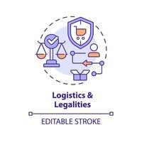 2d editierbar Mehrfarbig Symbol Logistik und Gesetzmäßigkeiten Konzept, einfach isoliert Vektor, c2c dünn Linie Illustration. vektor