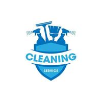 kreativ rengöring service logotyp isolerat på skydda emblem vektor