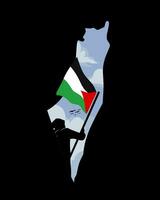 vektor av kvinna håll palestina flagga, symbol för fri palestina kampanj.