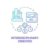 2d Gradient interdisziplinär orientiert Symbol, kreativ isoliert Vektor, dünn Linie Illustration Darstellen Umwelt Psychologie. vektor