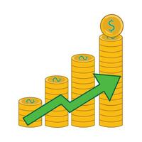 Geld Münze mit Diagramm Pfeil Illustration vektor