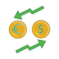 Geld Münze mit Diagramm Pfeil Illustration vektor