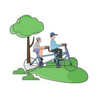 spielen Fahrrad im Garten Illustration vektor