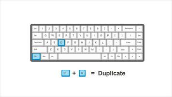 Vektor Steuerung Strg d Duplikat - - Tastatur Verknüpfungen - - Fenster mit Tastatur Weiß und Blau Illustration und transparent Hintergrund isoliert hotk
