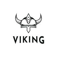 Wikinger Helm Logo Design Idee vektor