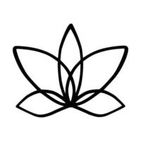 enkel lotus blomma linje teckning översikt isolerat i vit bakgrund. lotus blomma symbol ikoner. vektor illustration begrepp av abstrakt lotus blomma