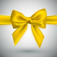 realistisch Gelb Bogen. Element zum Dekoration Geschenke, Grüße, Feiertage. Vektor Illustration