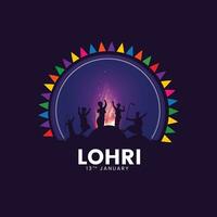 glücklich lohri Text. indisch Sikh Festival editierbar Design Hintergrund. Schöne Grüße auf das traditionell lohri Festival von Punjab, Indien. Gruß Karte, Poster Banner Design. vektor